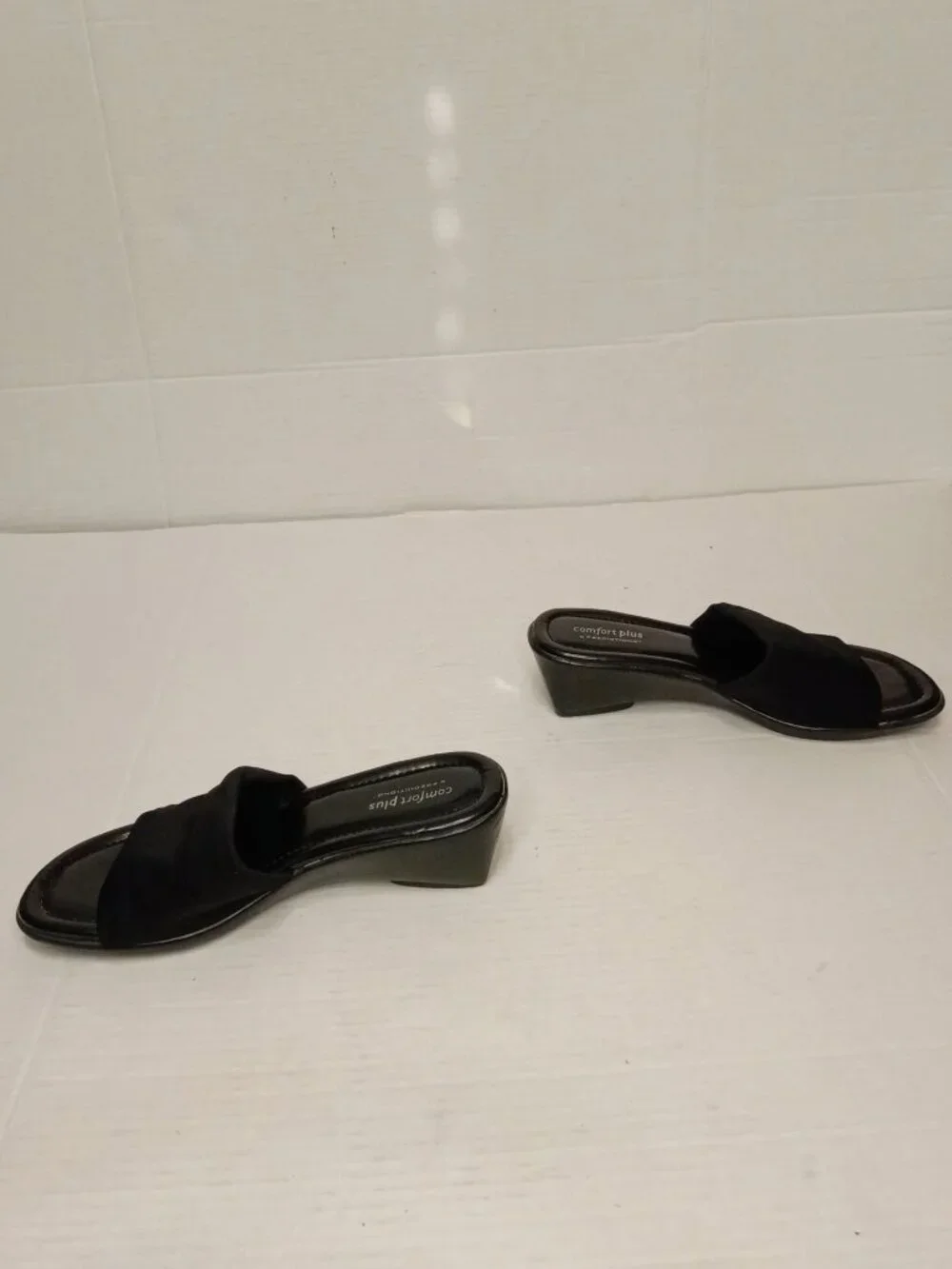 Comfort Plus Predictions Black Wide Slide Wedge Sandals Women’s 8.5W
